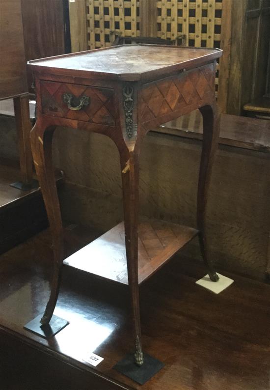 French parquetry 2-tier side table